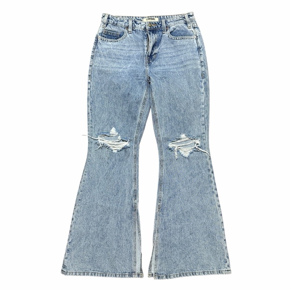 Women’s Y2K Rock & Roll Light Wash Flare High Rise Denim Jeans Size 27x32 - Picture 1 of 8